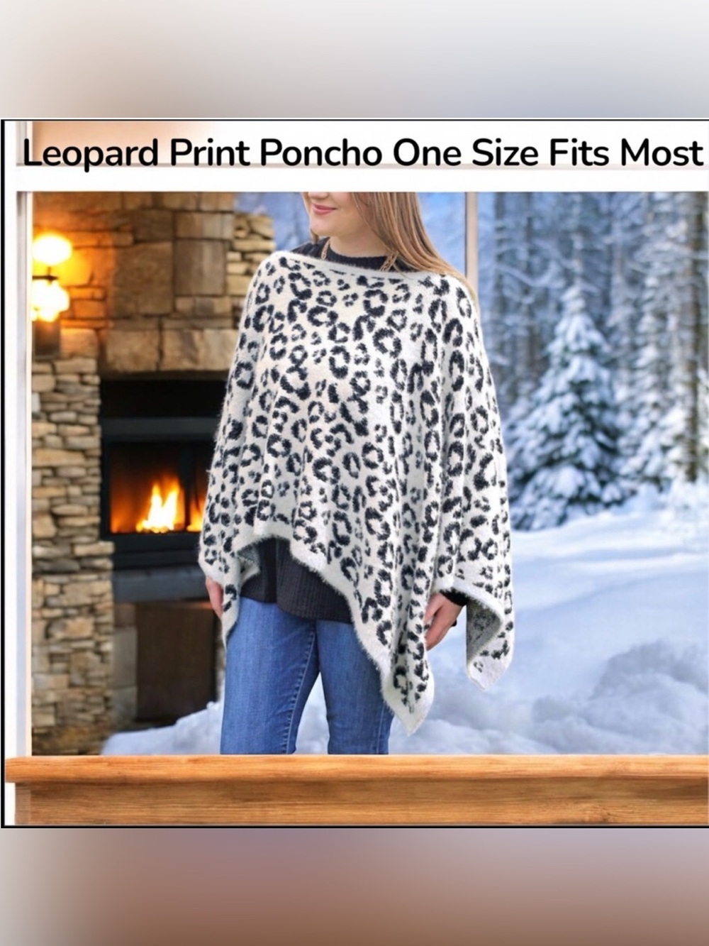 Leopard 🐆 Print Women’s Poncho NWT